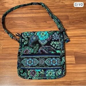 Vera Bradley Iconic Hipster Bag In Blue Rhapsody Print Messenger Crossbody Bag